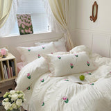 Obbty Coquette Room Tulip Ruffle Bedding Set