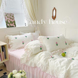 Obbty Coquette Room Tulip Ruffle Bedding Set