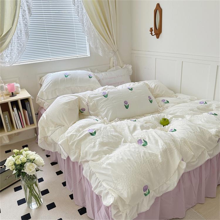 Obbty Coquette Room Tulip Ruffle Bedding Set