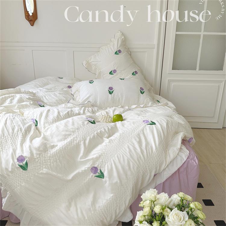 Obbty Coquette Room Tulip Ruffle Bedding Set