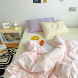 Obbty Aesthetic Pastel Color Combo Bedsheet Set