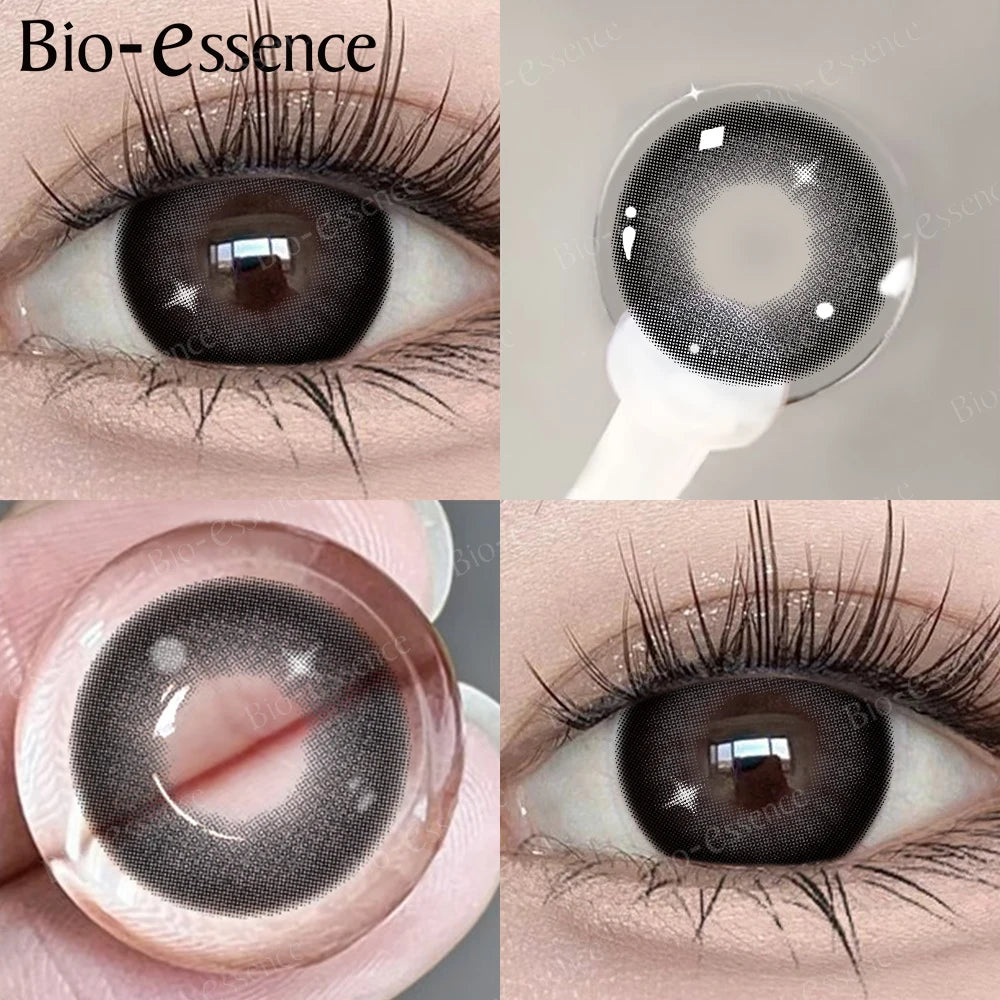 Obbty 1 Pair Black Lenses Korean Lenses Colored Contact Lenses Myopia Lenses Black Eye Lenses with Degree High Quality