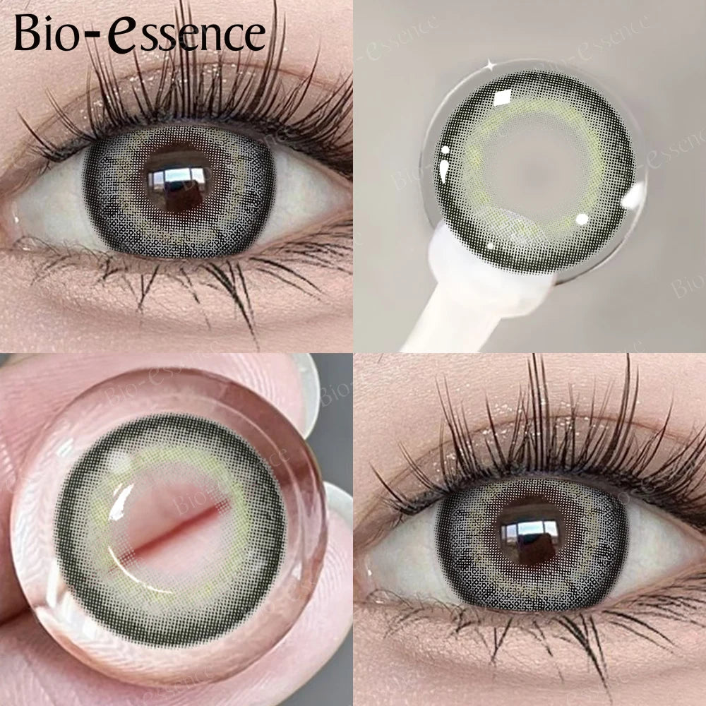 Obbty 1 Pair Black Lenses Korean Lenses Colored Contact Lenses Myopia Lenses Black Eye Lenses with Degree High Quality