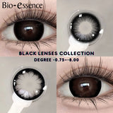 Obbty 1 Pair Black Lenses Korean Lenses Colored Contact Lenses Myopia Lenses Black Eye Lenses with Degree High Quality