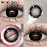 Obbty 1 Pair Black Lenses Korean Lenses Colored Contact Lenses Myopia Lenses Black Eye Lenses with Degree High Quality