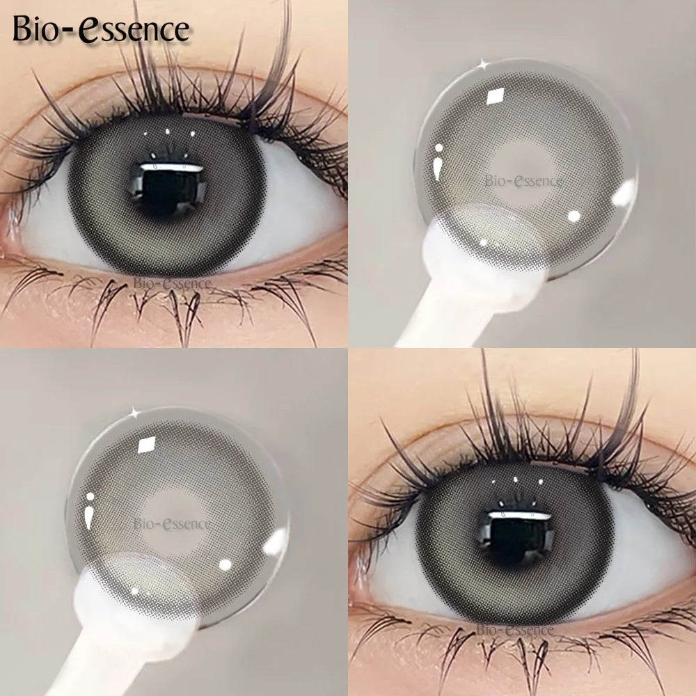 Obbty 1 Pair Black Lenses Korean Lenses Colored Contact Lenses Myopia Lenses Black Eye Lenses with Degree High Quality