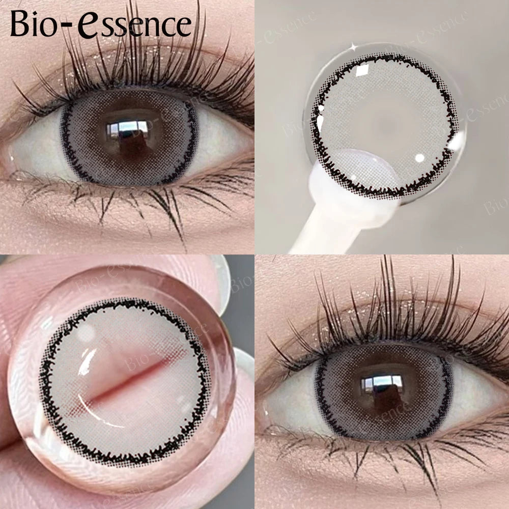 Obbty 1 Pair Black Lenses Korean Lenses Colored Contact Lenses Myopia Lenses Black Eye Lenses with Degree High Quality