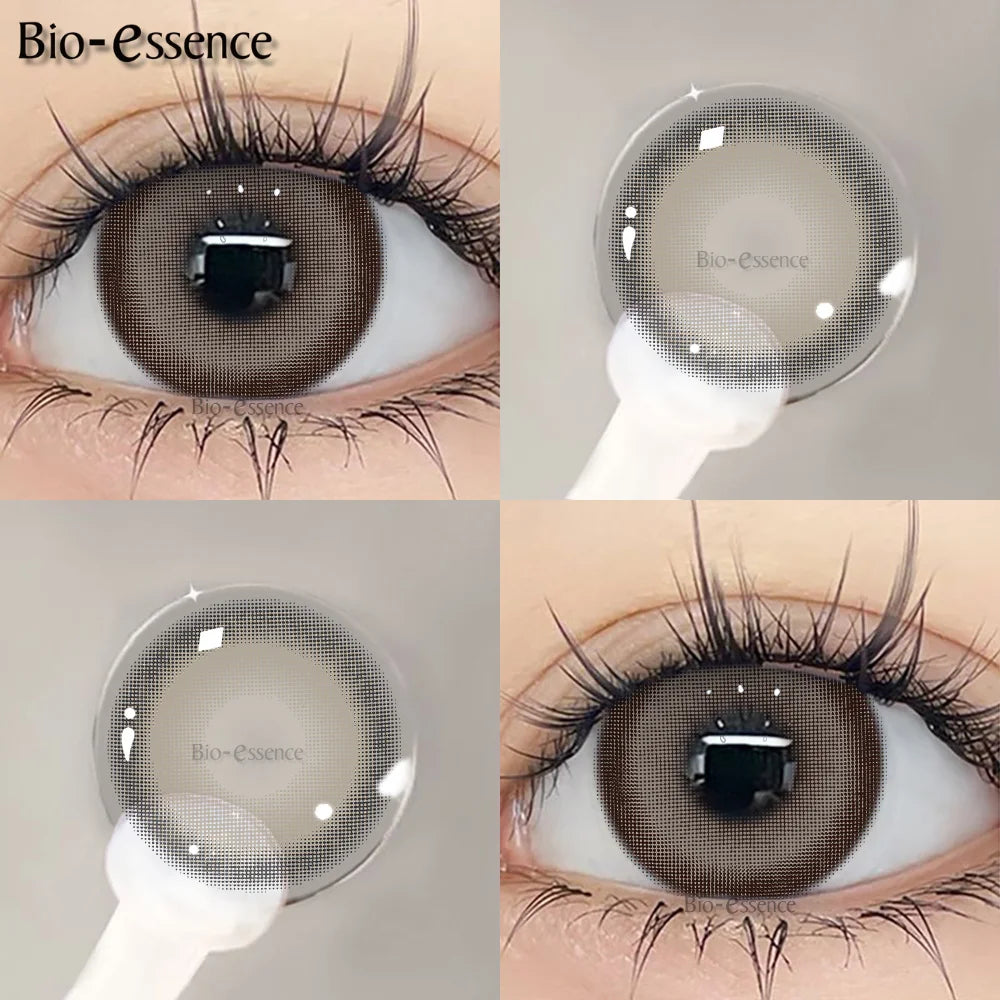 Obbty 1 Pair Black Lenses Korean Lenses Colored Contact Lenses Myopia Lenses Black Eye Lenses with Degree High Quality