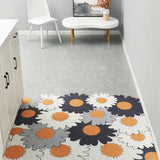 Obbty Flower Pattern Door Mat, PVC Silk Loop, Anti-slip, Cuttable, Home Doormat, Living Room, Bedroom, Porch, Entrance