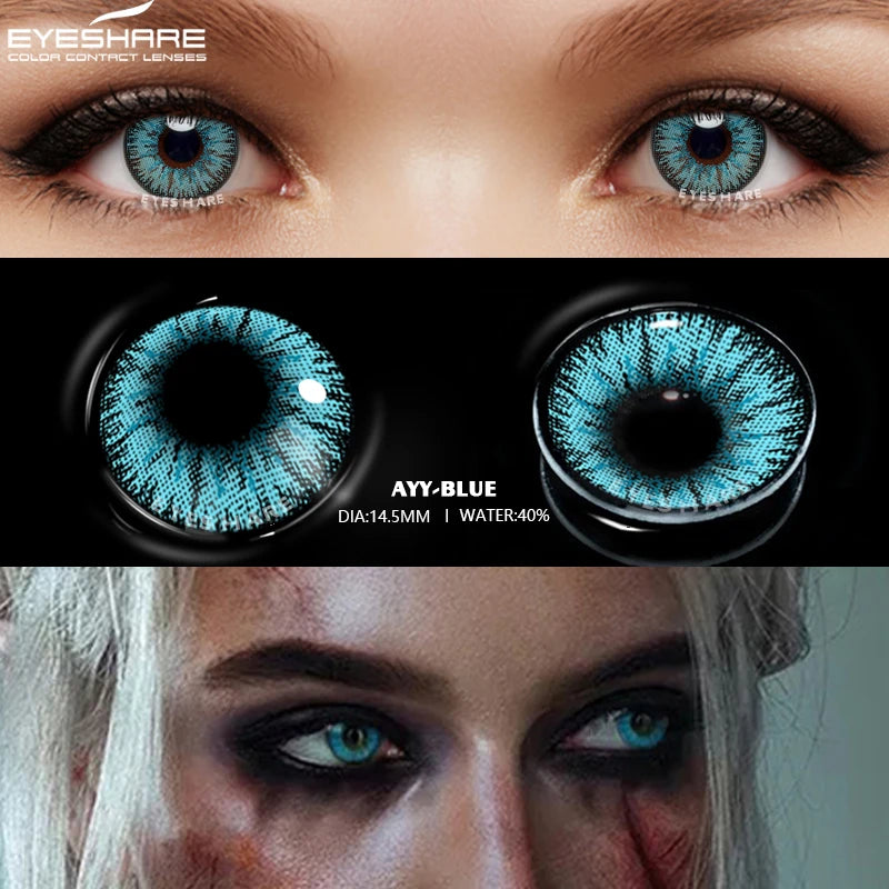 Obbty EYESHARE Cosplay Color Contact Lenses For Eyes 2pcs Anime Colored Lenses Green Multicolored Lenses Contact Lens Beauty Makeup