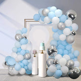 Obbty 40/50Pcs Blue Set Balloons Silver Confetti Wedding Birthday Party Halloween, Christmas, New Year Decorations Globos