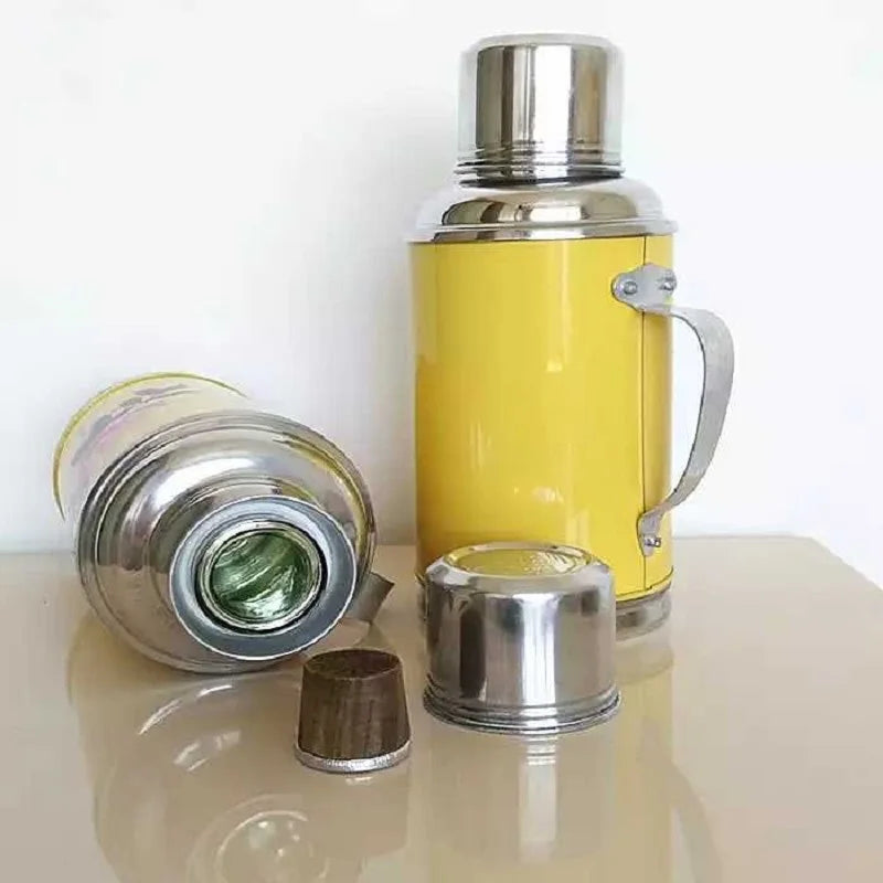 Obbty 0.8/1.2l/2l Retro Travel Thermosflask Thermos Water Coffee Bottle Stainless Steel Coffee Cup Mug Heat Cold Preservation