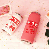 Obbty Creative Stainless Steel Japan Juice Candy Color Drink Cans Thermos Portable Unisex Students Personality Trendy Straw Cup