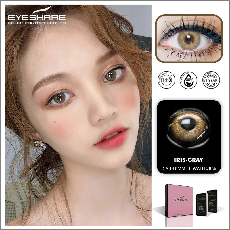 Obbty EYESHARE New Arrival Color Contact Lenses For Eyes 2pcs AURORA Series Blue Green Multicolored Lenses Contact Lens Beauty Makeup