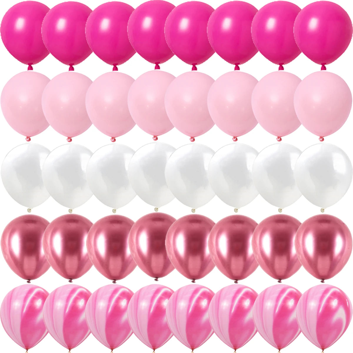 Obbty Rose Pink Metal Latex Confetti Confetti Balloons Wedding Decorations Matte Globos New Year Birthday Party Decorations