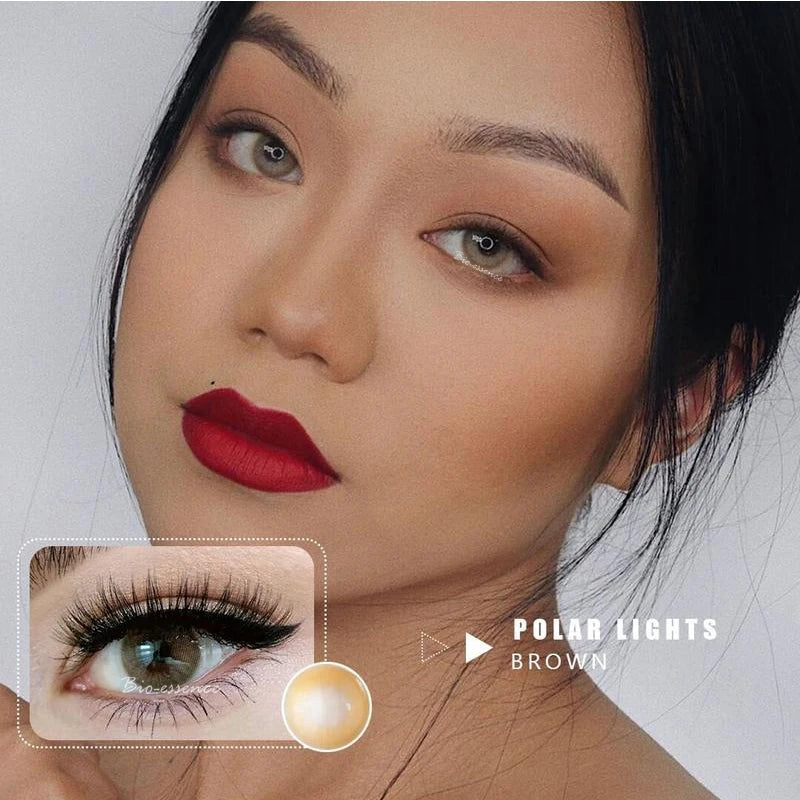 Obbty 2pcs(1Pair) Diopter Lens Polar Lights Seriers Colored Lenses Gray Prescription Contact Lenses for Myopia Fashion Lens Beauty