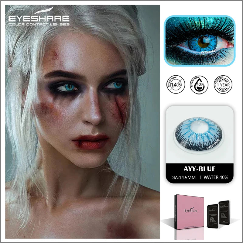 Obbty EYESHARE 1 Pair(2pcs) AYY Series  Cosplay Coloured  Contact Lenses for Eyes Cosmetic Contact Lens Eye Color for Halloween