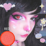 Obbty 1 Pair Cosplay Color Contact Lenses for Eyes Anime Accessories Halloween Mesh Series Red White Blue Anime Lenses