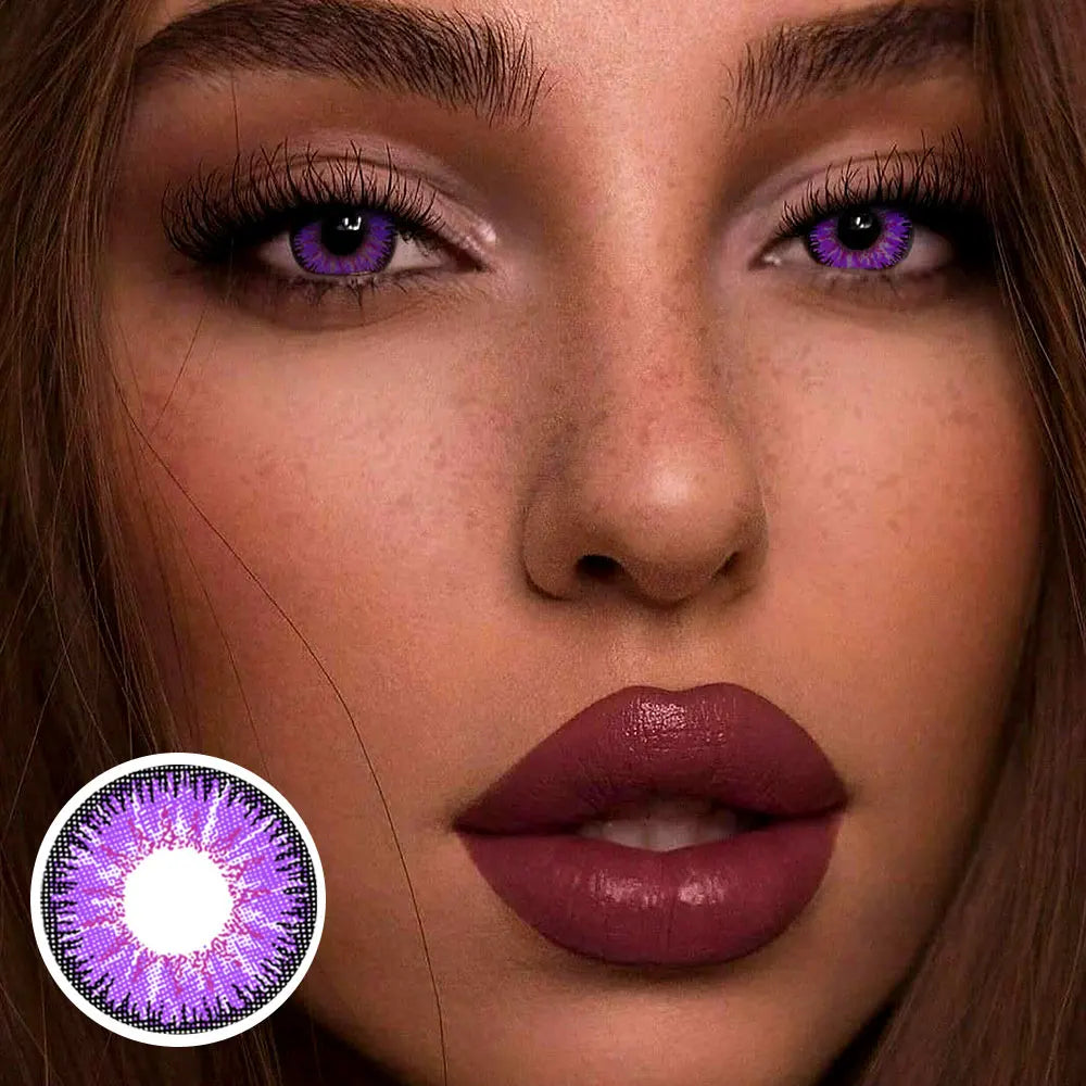 Obbty 1 Pair Halloween Cosplay Color Contact Lenses for Eyes Anime Accessories Purple Pupilentes Crazy Lens