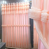 Obbty New Princess Double Layer Shading Pink Blackout Curtain Drape for Baby Girl Bedroom Lace Flower Living Room Wedding Window Decor