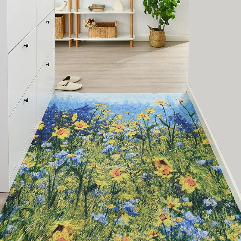 Obbty Front Door Mat Welcome Mats Spinning Fall Doormat Anti Slip Backing Outdoor Porch Decor Entrance Rugs Shoe Boot Entryway Carpet