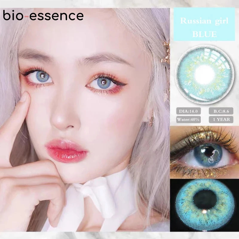 Obbty 2Pcs/Pair Color Contact Lenses With Diopters Contact Color Lens Eyes Prescription Lentille Yeux Myopia Yearly Beauty