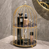 Obbty Iron Art Nordic Style Bird Cage Rack Lipstick Perfume Cosmetic Skin Care Product Storage Rack Finishing Table Rack