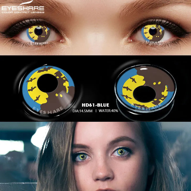 Obbty EYESHARE NEW Cosplay Lenses Halloween Color Contact Lenses for Eyes White Bule Lenses Color Cute Anime Contact Lense Anime Fair