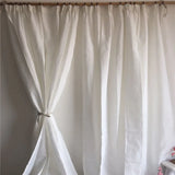 Obbty Solid White Semi-blackout Curtains for Living Room, Bedroom Modem, Simple Flax Hemp Window Treatments for Cafe