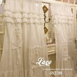 Obbty Handmade 100% Cotton Blackout Curtains Princess Ruffles Cake Layer Soild White Cortinas Lolita Palace Luxury Brand Window Drapes