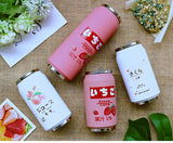 Obbty Stainless steel vacuum Thermos Japan Juice Candy Color Drink Cans Thermos Portable Unisex Students Personality Trendy Straw Cup