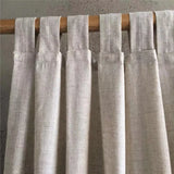 Obbty Natural Linen Blackout Curtains for Living Room Bedroom Eco-friendly Hemp Window Cortinas Cafe Kitchen Flax Short Curtains