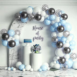 Obbty 40/50Pcs Blue Set Balloons Silver Confetti Wedding Birthday Party Halloween, Christmas, New Year Decorations Globos