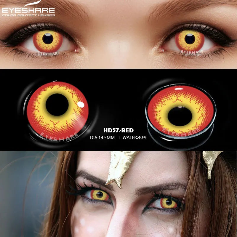 Obbty EYESHARE NEW Cosplay Lenses Halloween Color Contact Lenses for Eyes White Bule Lenses Color Cute Anime Contact Lense Anime Fair