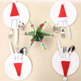 Obbty 10PC Tableware Holder bag Christmas hat Christmas Christmas Decorations home decoration accessories Kitchen Tableware Holde