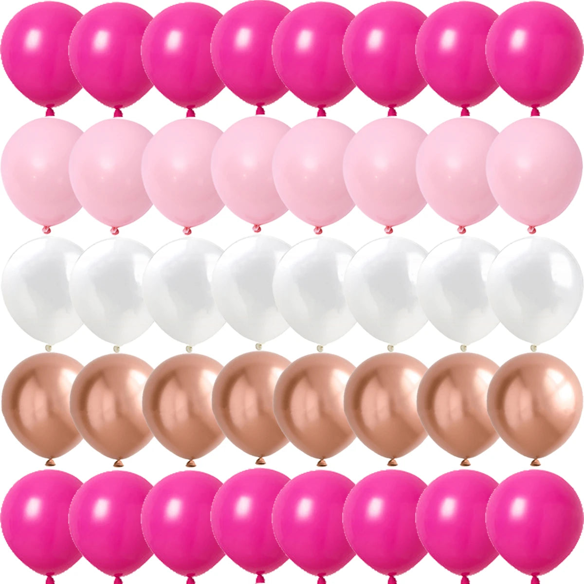 Obbty Rose Pink Metal Latex Confetti Confetti Balloons Wedding Decorations Matte Globos New Year Birthday Party Decorations