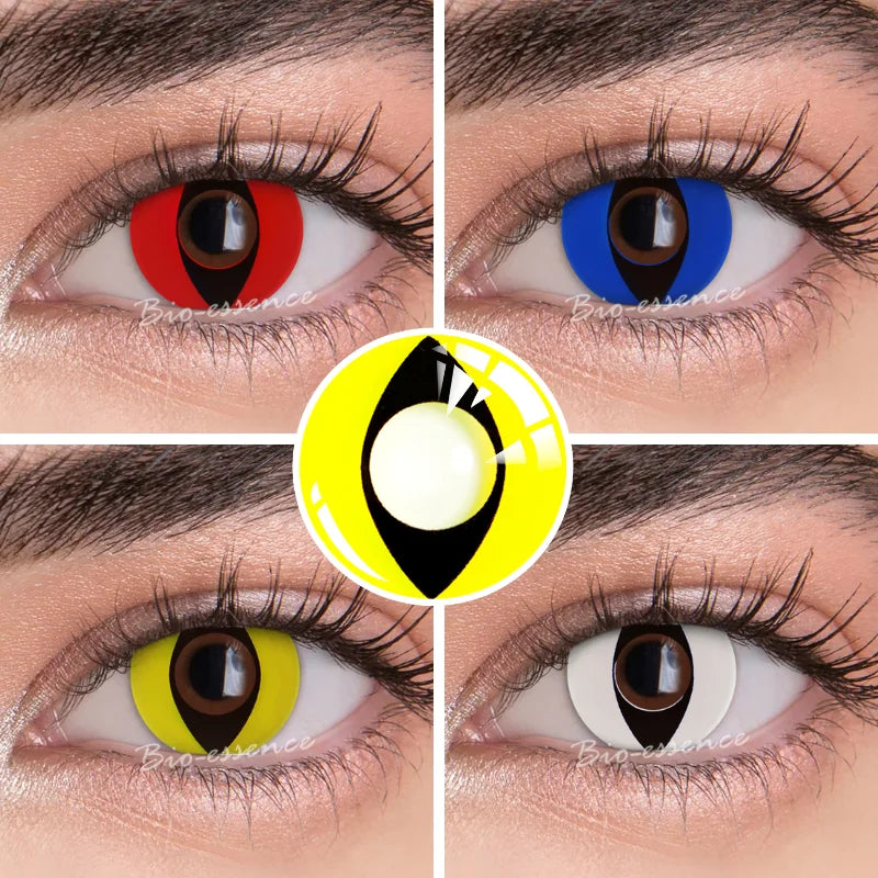 Obbty 1 Pair Cosplay Contact Lenses for Eyes Halloween Cat Eye Contacts Anime Accessories Snake Eye Lenses Lizard Lenses