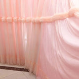 Obbty New Princess Double Layer Shading Pink Blackout Curtain Drape for Baby Girl Bedroom Lace Flower Living Room Wedding Window Decor