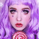 Obbty 1 Pair Halloween Cosplay Color Contact Lenses for Eyes Anime Accessories Purple Pupilentes Crazy Lens