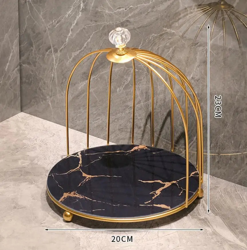 Obbty Iron Art Nordic Style Bird Cage Rack Lipstick Perfume Cosmetic Skin Care Product Storage Rack Finishing Table Rack