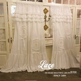 Obbty Handmade 100% Cotton Blackout Curtains Princess Ruffles Cake Layer Soild White Cortinas Lolita Palace Luxury Brand Window Drapes