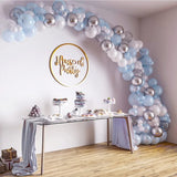 Obbty 40/50Pcs Blue Set Balloons Silver Confetti Wedding Birthday Party Halloween, Christmas, New Year Decorations Globos