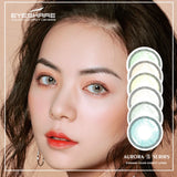 Obbty EYESHARE New Arrival Color Contact Lenses For Eyes 2pcs AURORA Series Blue Green Multicolored Lenses Contact Lens Beauty Makeup