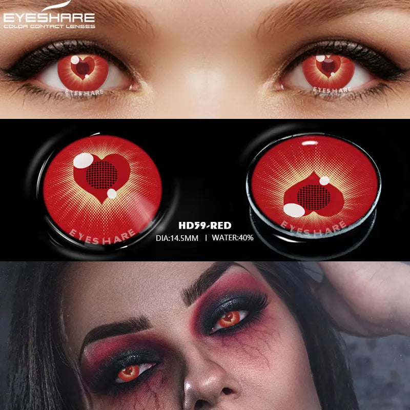 Obbty EYESHARE NEW Cosplay Lenses Halloween Color Contact Lenses for Eyes White Bule Lenses Color Cute Anime Contact Lense Anime Fair