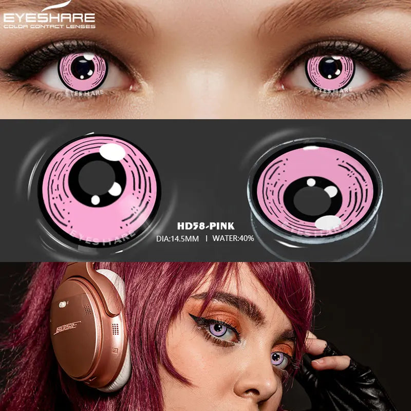 Obbty EYESHARE NEW Cosplay Lenses Halloween Color Contact Lenses for Eyes White Bule Lenses Color Cute Anime Contact Lense Anime Fair