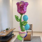 Obbty 5PC Sunflower Daisy Rose Tulip Helium Foil Balloons Theme Party Decoration Mother's ValentinesDay Wedding Birthday Dcorations