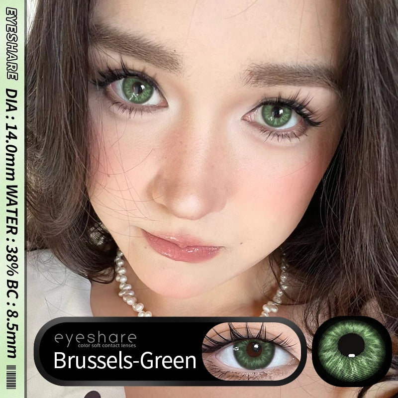 Obbty 1Pair Colored Contact Lenses for Eyes Natural Look Gray Eye Lenses Brown Contacts Blue Lenses Green Eye Lens Yearly