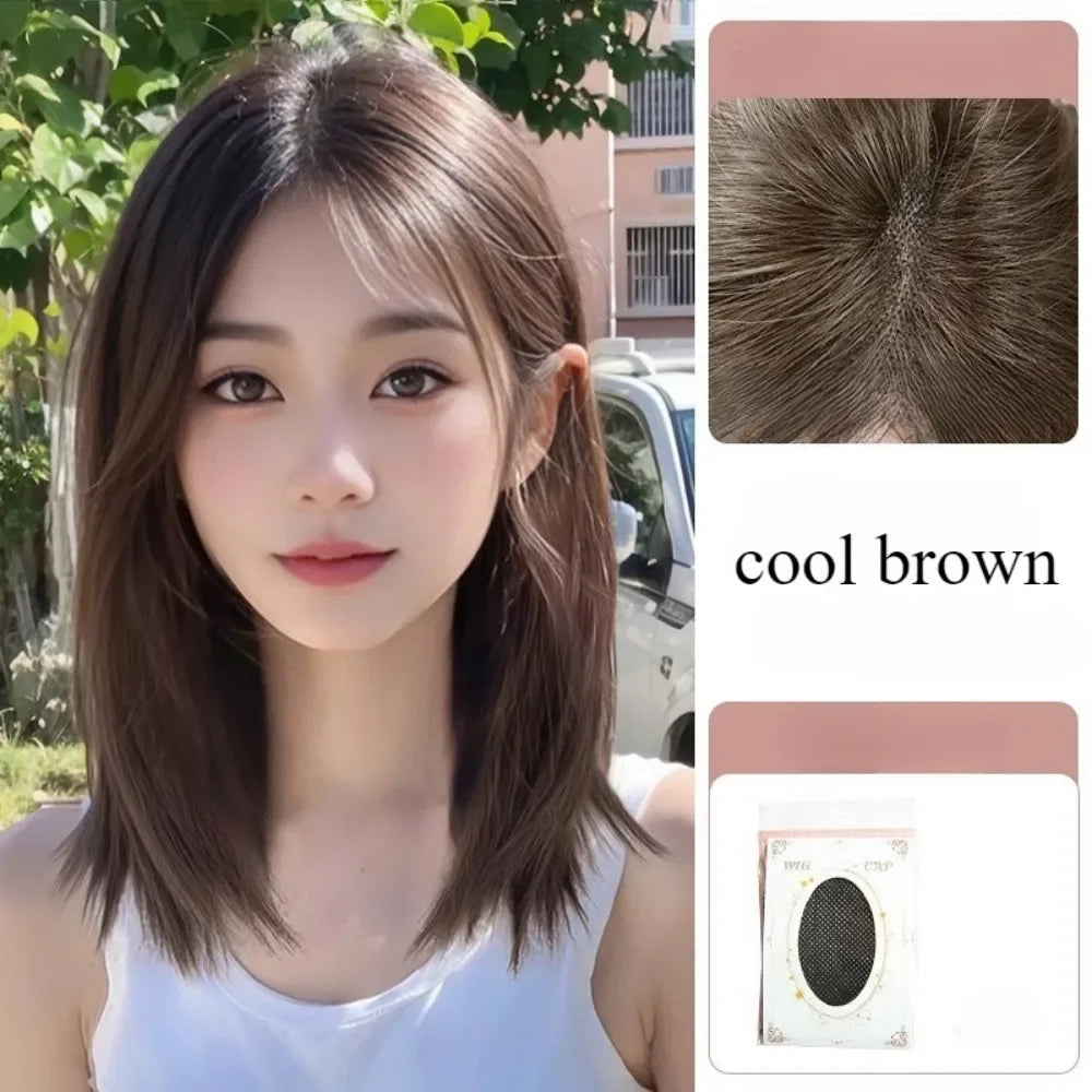 Obbty Short Wig Natural Black Brown Medium Short Wig Lace Front Wigs Headband Bob Wig for Daily Use New