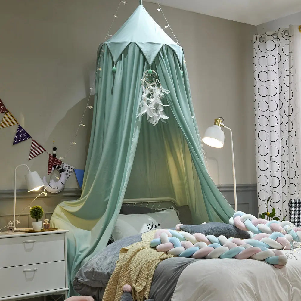 Obbty Baby Room Decoration Balls Mosquito Net Curtain Canopy Round Crib Netting Tent Kids Bed Valance Photography Props