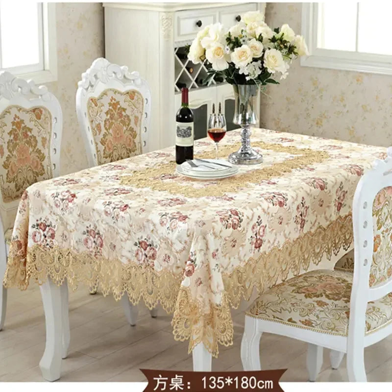 Obbty Top Elegant Embroidery Lace Round Tablecloth, Wedding Table Cloth Cover, TV Covers, Tea Tablecloths, Sofa Towel, Refrigerator